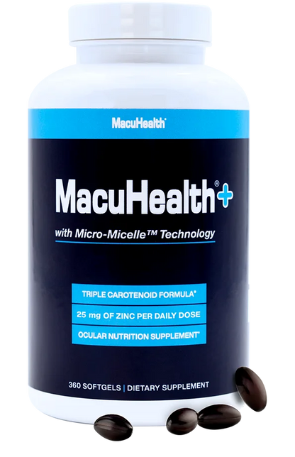 Macuhealth Plus+ Eye Vitamins Supplement for Adults - 90 Day Supply with Lutein, Zeaxanthin, and Meso-Zeaxanthin - Unflavored, Vitamin for Eyes